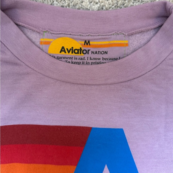 Aviator Nation Pastel Purple Sweatshirt with Bold Graphic - Picture 4 of 4